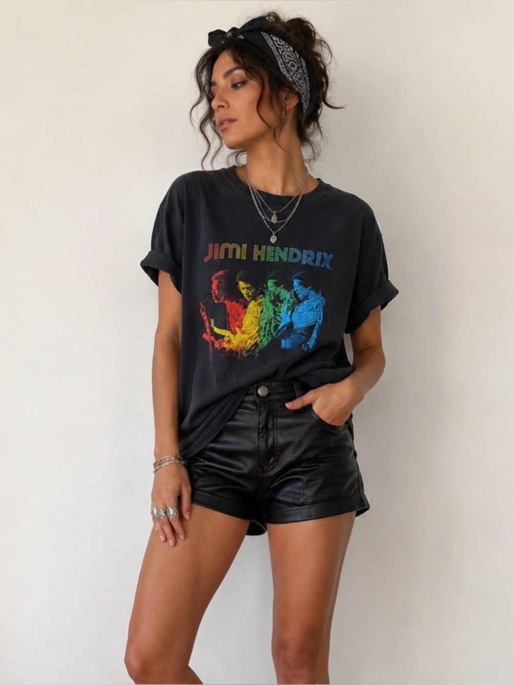 Jimi Hendrix Black Graphic Band T-Shirt